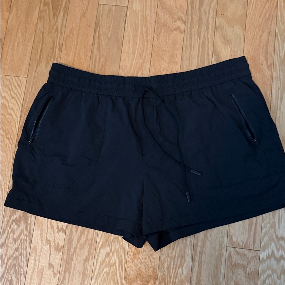 Athleta Black Zip-Pocket Athletic Shorts